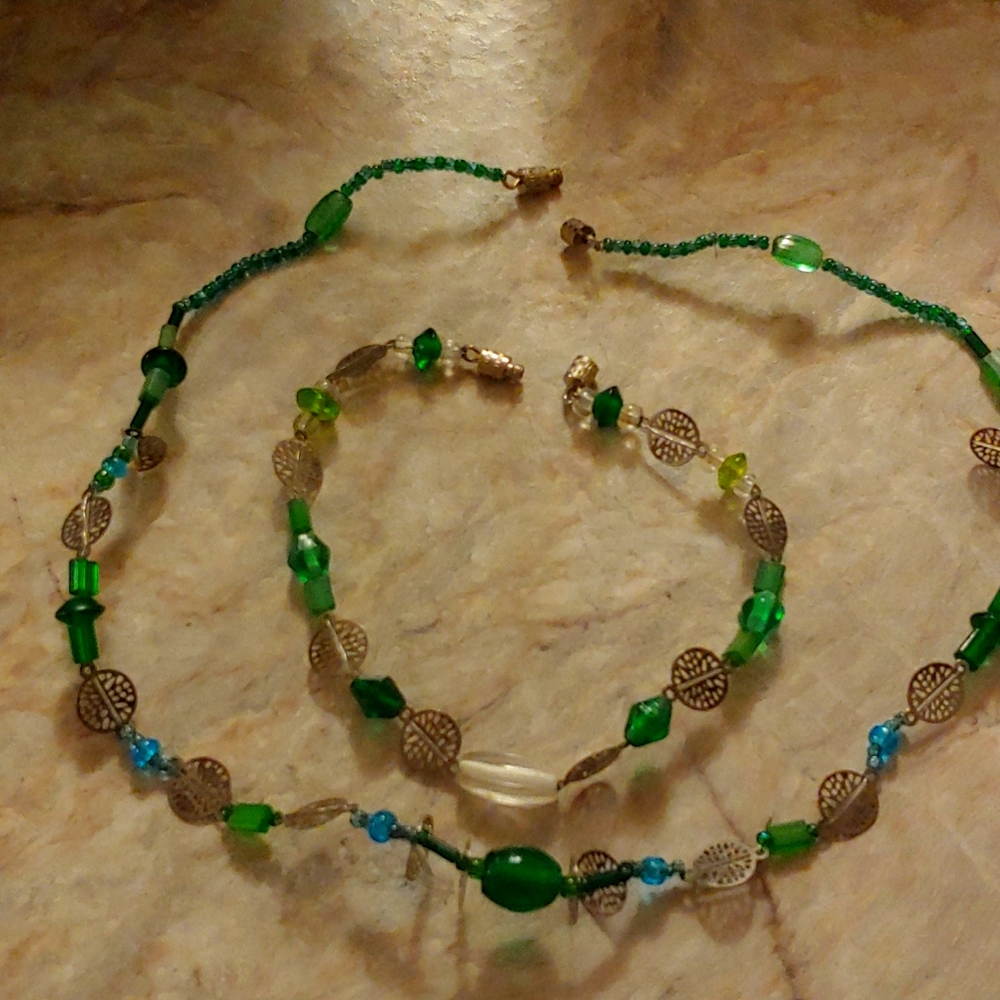 Matching necklace and bracelet